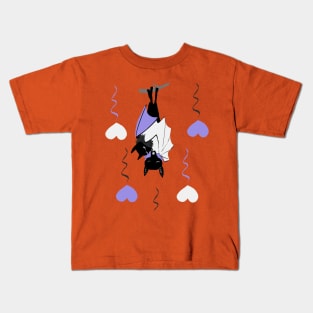 Bat Hugs for Halloween in purple and orange Kids T-Shirt